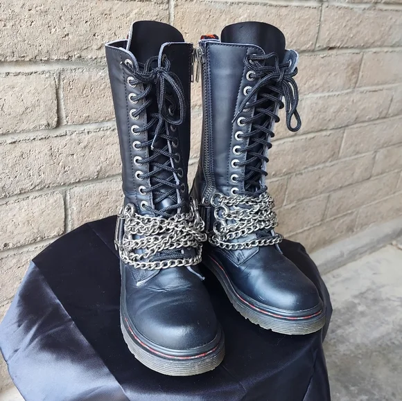 Demonia Disorder 301 Brass Knuckle Boots RARE - Picture 2 of 12
